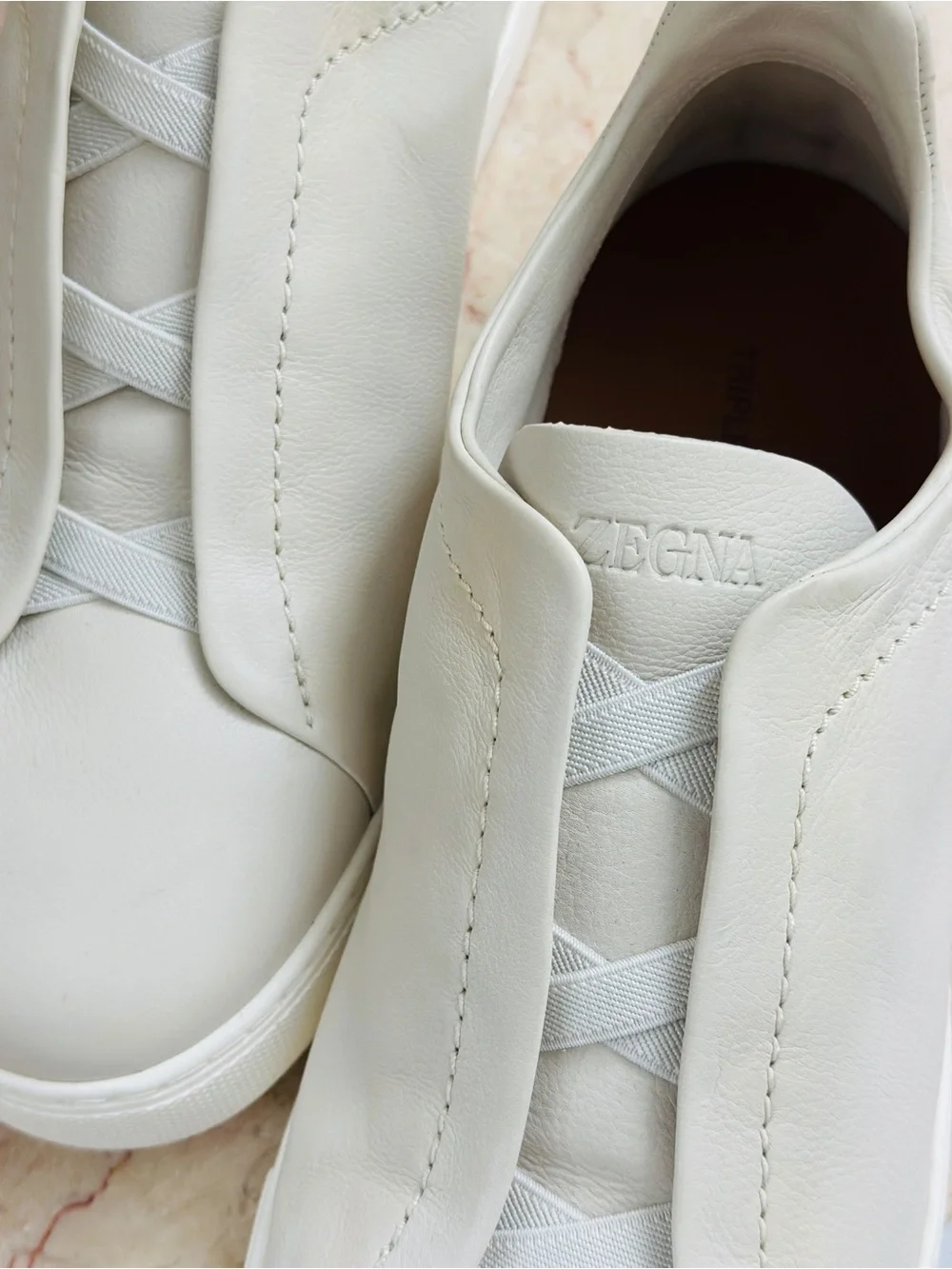 Men's White Slip-On Athletic Sneakers